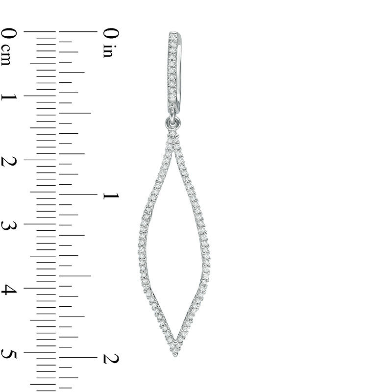 0.58 CT. T.W. Diamond Leaf-Shaped Pendulum Drop Earrings in 10K White Gold