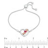 Thumbnail Image 1 of 4.0mm Lab-Created Ruby Tilted Heart with "MOM" Bolo Bracelet in Sterling Silver and 10K Rose Gold - 9.5"