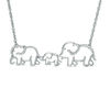 Thumbnail Image 0 of 0.12 CT. T.W. Diamond Elephant Family Necklace in Sterling Silver - 17"