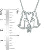 Thumbnail Image 1 of 0.12 CT. T.W. Diamond Penguin Family Necklace in Sterling Silver - 17"