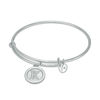 Thumbnail Image 0 of Chrysalis Cubic Zirconia "K" Initial Charm Adjustable Bangle in White Brass