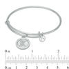 Thumbnail Image 1 of Chrysalis Cubic Zirconia "K" Initial Charm Adjustable Bangle in White Brass