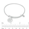 Thumbnail Image 1 of Chrysalis Cubic Zirconia "M" Initial Charm Adjustable Bangle in White Brass