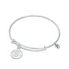 Thumbnail Image 0 of Chrysalis Cubic Zirconia "S" Initial Charm Adjustable Bangle in White Brass