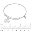 Thumbnail Image 1 of Chrysalis Cubic Zirconia "S" Initial Charm Adjustable Bangle in White Brass