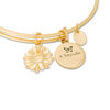 Thumbnail Image 1 of Chrysalis "Daughter" Charms Adjustable Bangle in Yellow-Tone Brass