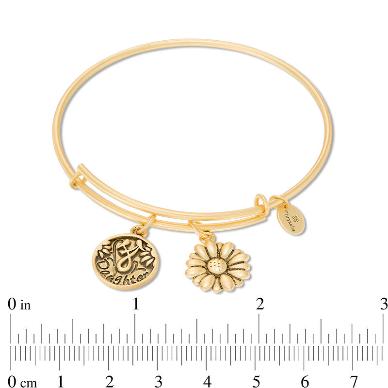 Chrysalis "Daughter" Charms Adjustable Bangle in Yellow-Tone Brass