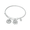 Thumbnail Image 0 of Chrysalis "Sister" Charms Adjustable Bangle in White Brass