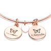 Thumbnail Image 1 of Chrysalis "Transformation" Charms Adjustable Bangle in Rose-Tone Brass