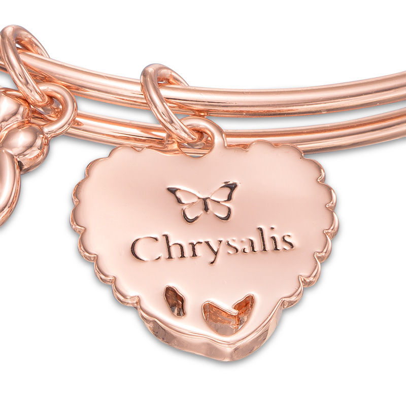 Chrysalis "Family" Charms Adjustable Bangle in Rose-Tone Brass