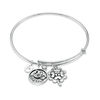 Thumbnail Image 0 of Chrysalis Cubic Zirconia "Good Luck" Charms Adjustable Bangle in White Brass