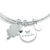 Thumbnail Image 1 of Chrysalis Cubic Zirconia "Good Luck" Charms Adjustable Bangle in White Brass