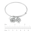 Thumbnail Image 3 of Chrysalis Cubic Zirconia "Good Luck" Charms Adjustable Bangle in White Brass