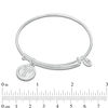 Thumbnail Image 1 of Chrysalis Cubic Zirconia "T" Initial Charm Adjustable Bangle in White Brass