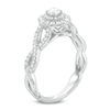 Thumbnail Image 1 of 0.50 CT. T.W. Certified Canadian Diamond Frame Twist Shank Engagement Ring in 14K White Gold (I/I2)