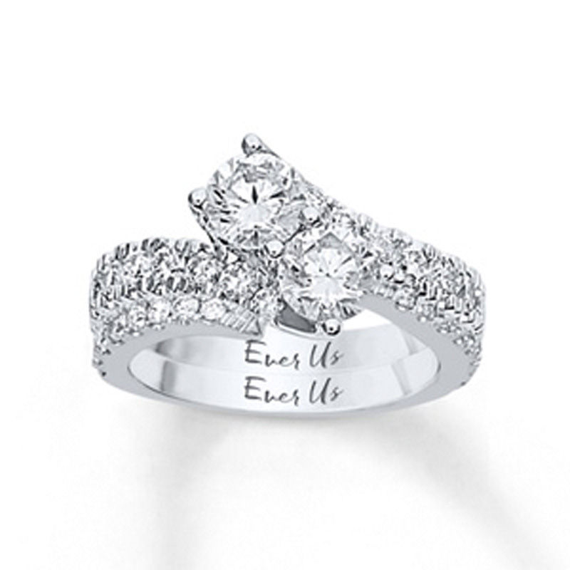 Ever Us™ 2.50 CT. T.W. Two-Stone Diamond Bypass Ring in 14K White Gold (H-I/I2)