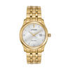 Thumbnail Image 0 of Men's Citizen Eco-Drive® Diamond Accent Gold-Tone Watch with Silver Tone Dial (Model: BM7342-50A)