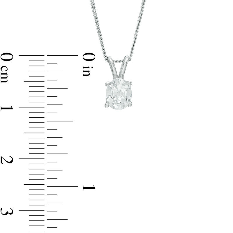 0.50 CT. Certified Canadian Oval Diamond Solitaire Pendant in 14K White Gold (I/I1) - 17"
