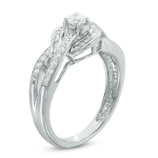 0.50 CT. T.W. Diamond Bypass Twist Engagement Ring in 10K White Gold|Peoples Jewellers