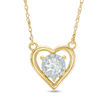 Thumbnail Image 0 of 0.20 CT. Diamond Solitaire Heart Necklace in 10K Gold