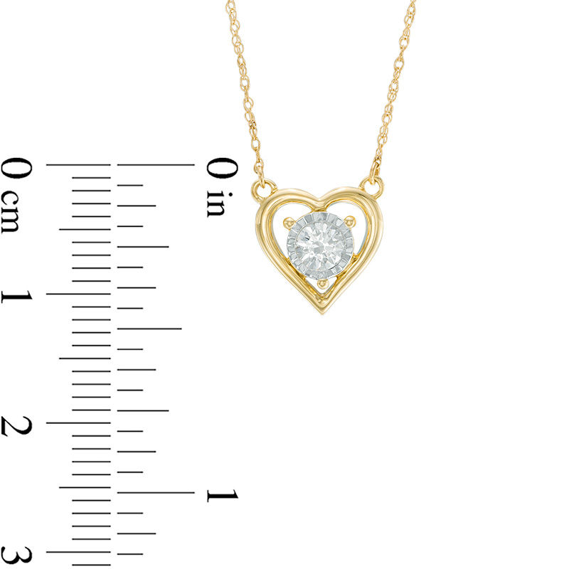 0.20 CT. Diamond Solitaire Heart Necklace in 10K Gold