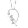 Thumbnail Image 0 of Enhanced Black and White Diamond Accent Kitten Moon Pendant in Sterling Silver