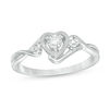 Thumbnail Image 0 of 0.04 CT. T.W. Diamond Heart Promise Ring in Sterling Silver
