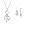Thumbnail Image 0 of Diamond Accent Marquise Flame Twist Pendant and Drop Earrings Set in Sterling Silver