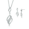 Thumbnail Image 0 of Diamond Accent Flame Pendant and Drop Earrings Set in Sterling Silver