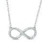 Thumbnail Image 0 of 0.09 CT. T.W. Diamond Infinity Necklace in Sterling Silver