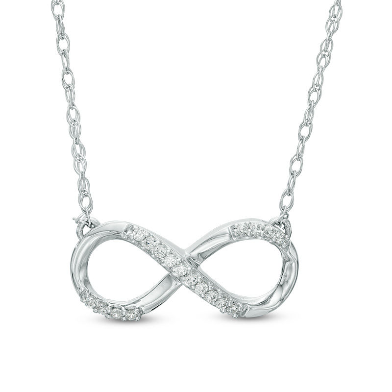 0.09 CT. T.W. Diamond Infinity Necklace in Sterling Silver