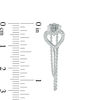 Thumbnail Image 1 of 0.15 CT. T.W. Diamond Heart Chain Loop Drop Earrings in Sterling Silver