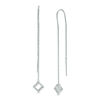 Thumbnail Image 0 of 0.09 CT. T.W. Diamond Tilted Square Threader Earrings in Sterling Silver