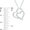 Thumbnail Image 1 of 0.10 CT. T.W. Diamond Tilted Motherly Hearts Pendant in Sterling Silver