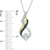 Thumbnail Image 1 of 0.09 CT. T.W. Enhanced Black and White Diamond Twist Pendant in Sterling Silver and 10K Gold