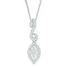 Thumbnail Image 0 of 0.25 CT. T.W. Certified Canadian Diamond Marquise Swirl Pendant in 14K White Gold (I/I2) - 17"