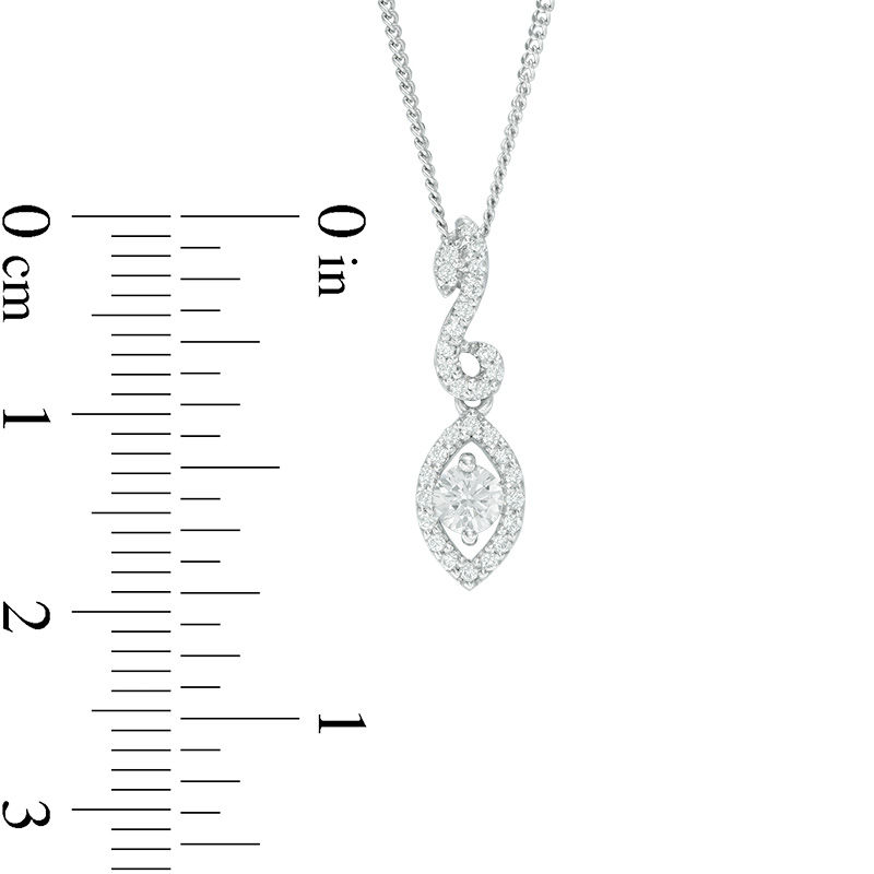 0.25 CT. T.W. Certified Canadian Diamond Marquise Swirl Pendant in 14K White Gold (I/I2) - 17"