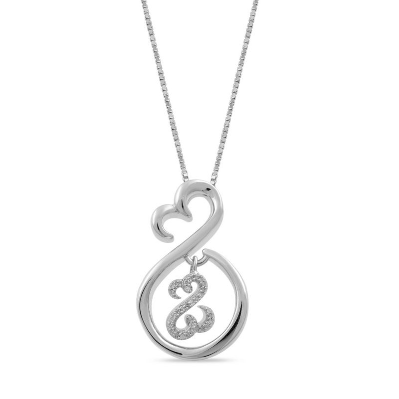 Open Hearts Family by Jane Seymour™ 0.04 CT. T.W. Diamond Motherly Love Pendant in Sterling Silver