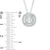 Thumbnail Image 1 of 5.0mm Lab-Created White Sapphire Double Frame Pendant in Sterling Silver