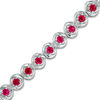 Thumbnail Image 0 of 3.0mm Lab-Created Ruby and Diamond Accent Cascading Tennis Bracelet in Sterling Silver - 7.5"