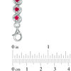 Thumbnail Image 1 of 3.0mm Lab-Created Ruby and Diamond Accent Cascading Tennis Bracelet in Sterling Silver - 7.5"