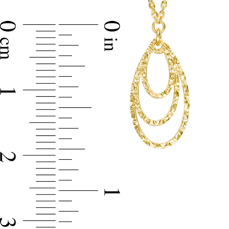 Made in Italy Diamond-Cut Teardrop Necklace and Drop Earrings Set in 10K Gold - 19"