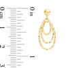 Thumbnail Image 2 of Made in Italy Diamond-Cut Teardrop Necklace and Drop Earrings Set in 10K Gold - 19"
