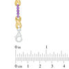 Thumbnail Image 1 of Amethyst Five Stone and Infinity Station Bracelet in Sterling Silver and 10K Gold - 7.5"