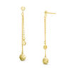Thumbnail Image 0 of Made in Italy Hammered Ball Double Chain Drop Earrings in 10K Gold