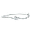 Thumbnail Image 0 of Ever Us™ 0.50 CT. T.W. Two-Stone Diamond Bypass Bangle in 14K White Gold