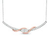 Thumbnail Image 0 of Ever Us™ 1.00 CT. T.W. Two-Stone Diamond Swirl Necklace in 14K Two-Tone Gold - 17"