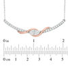 Thumbnail Image 3 of Ever Us™ 1.00 CT. T.W. Two-Stone Diamond Swirl Necklace in 14K Two-Tone Gold - 17"