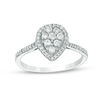 Thumbnail Image 0 of 0.30 CT. T.W. Multi-Diamond Pear-Shaped Frame Engagement Ring in 10K White Gold