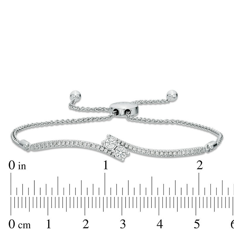 Ever Us™ 0.33 CT. T.W. Two-Stone Diamond Bypass Bolo Bracelet in 14K White Gold - 9.5"